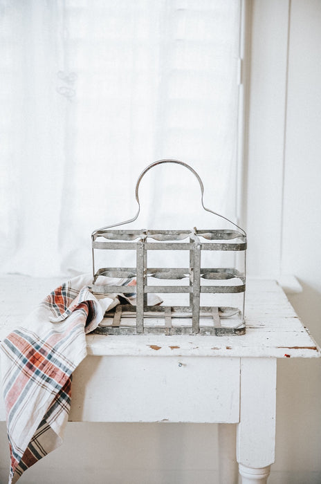 French Zinc Bottle Carrier